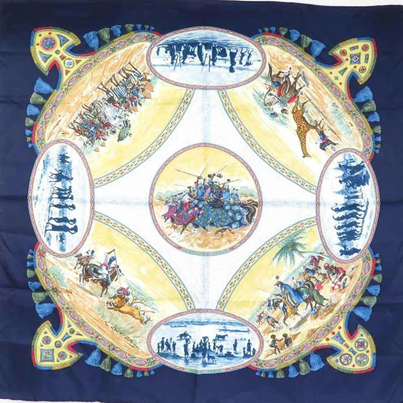 Hermes  Navy Silk Scarf (Pre-Owned)