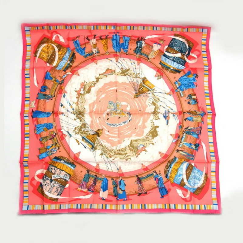 Hermes blue    pink Silk Scarf (Pre-Owned)