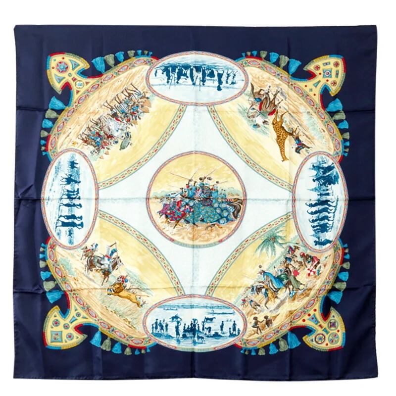 Hermes  Navy Silk Scarf (Pre-Owned)