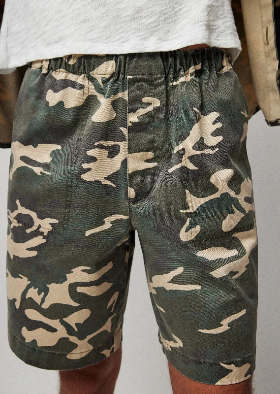 Cotton Twill with Camo Print Shorts - Classic Camo