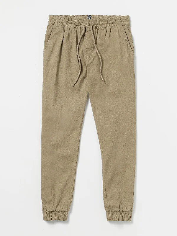 Road Trip Elastic Waist Pants - Khaki