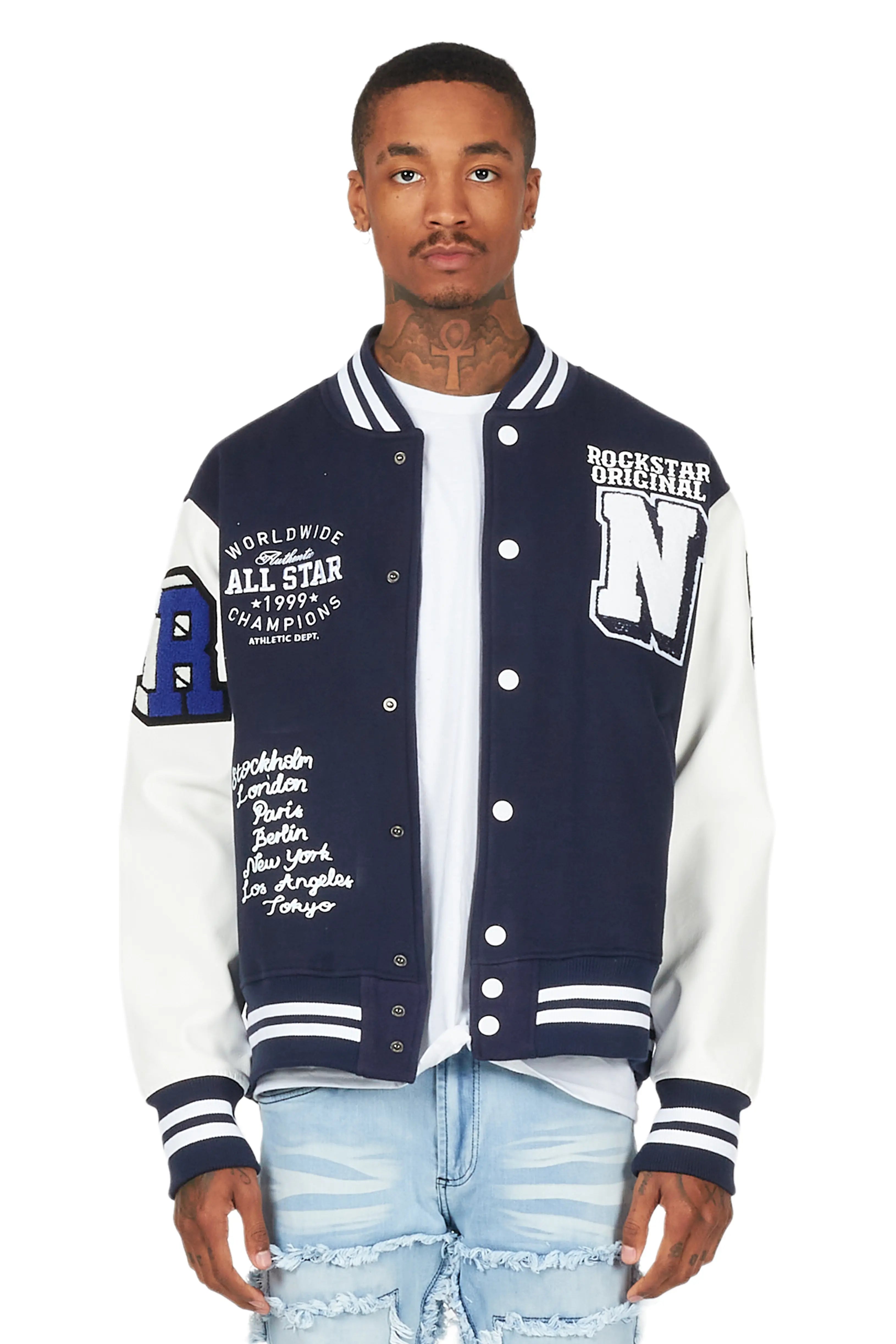 Palta Navy Varsity Jacket