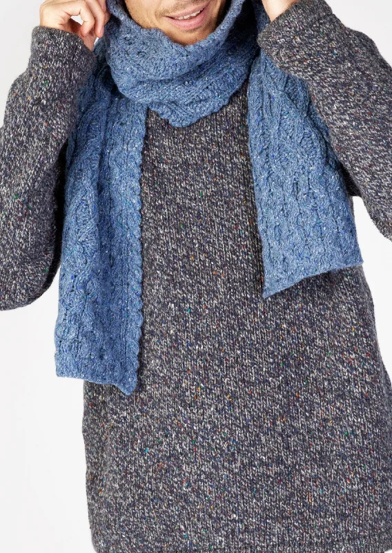 IrelandsEye Luxe Aran Scarf | Blue Ocean