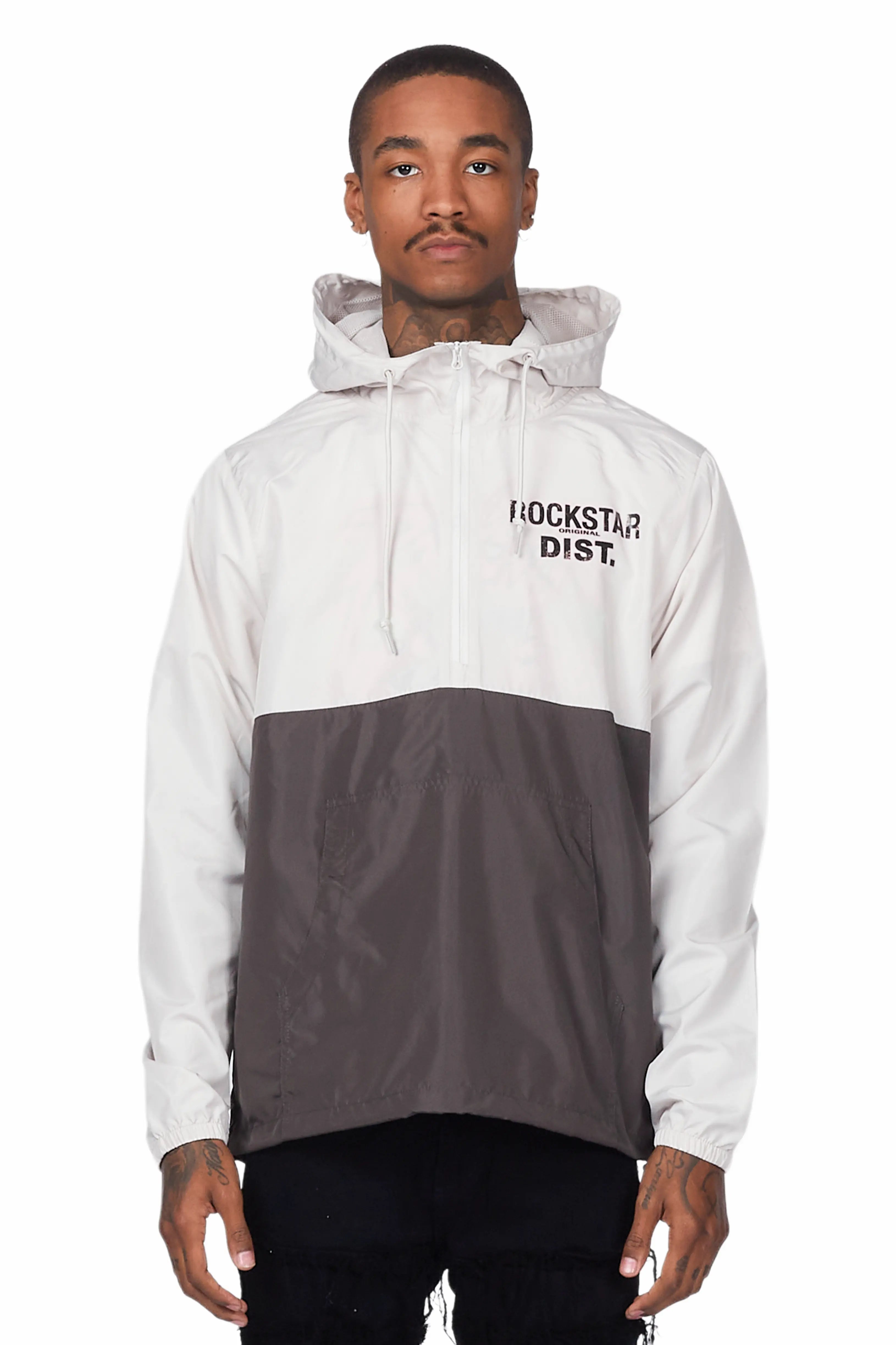 Lake Grey Graphic Windbreaker