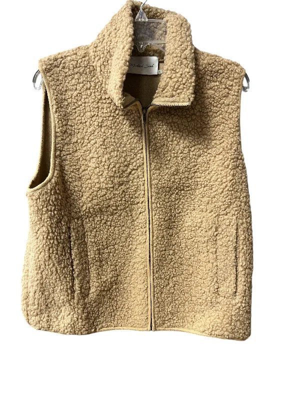 Vest Faux Fur & Sherpa By Mustard Seed In Tan, Size: L