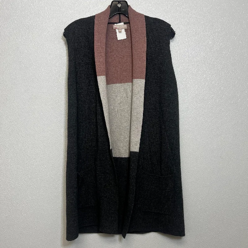 Vest Sweater By Clothes Mentor In Charcoal, Size: S