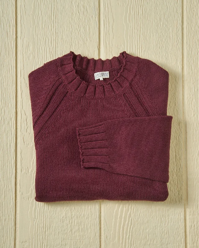 Quaker Crewneck Sweater in Merlot