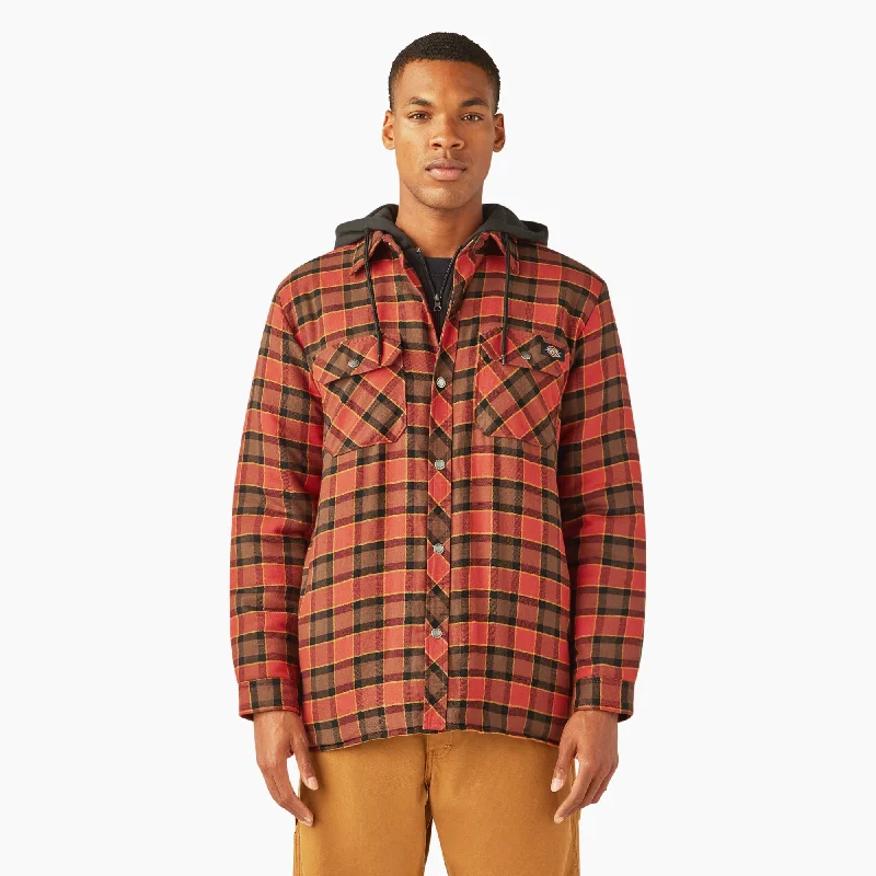 Dickies Men's Durable Water Repellent Hooded Flannel Shirt Jac