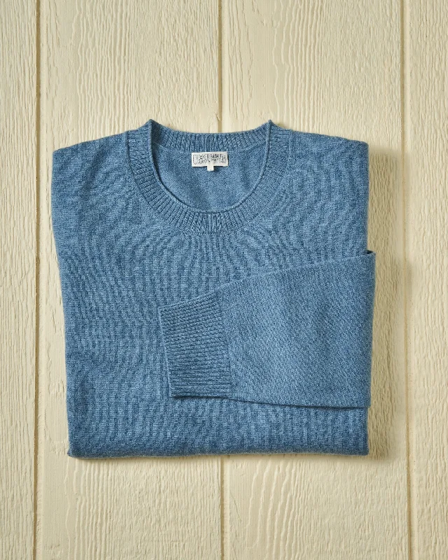 Merino Roll Neck Sweater in Atlantic Blue