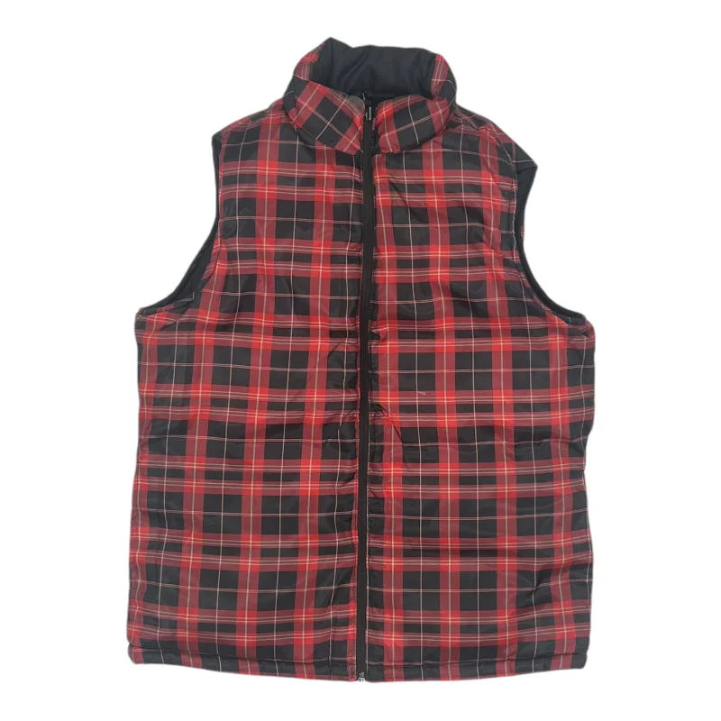 Vest Puffer & Quilted By Merona In Black & Red, Size:S