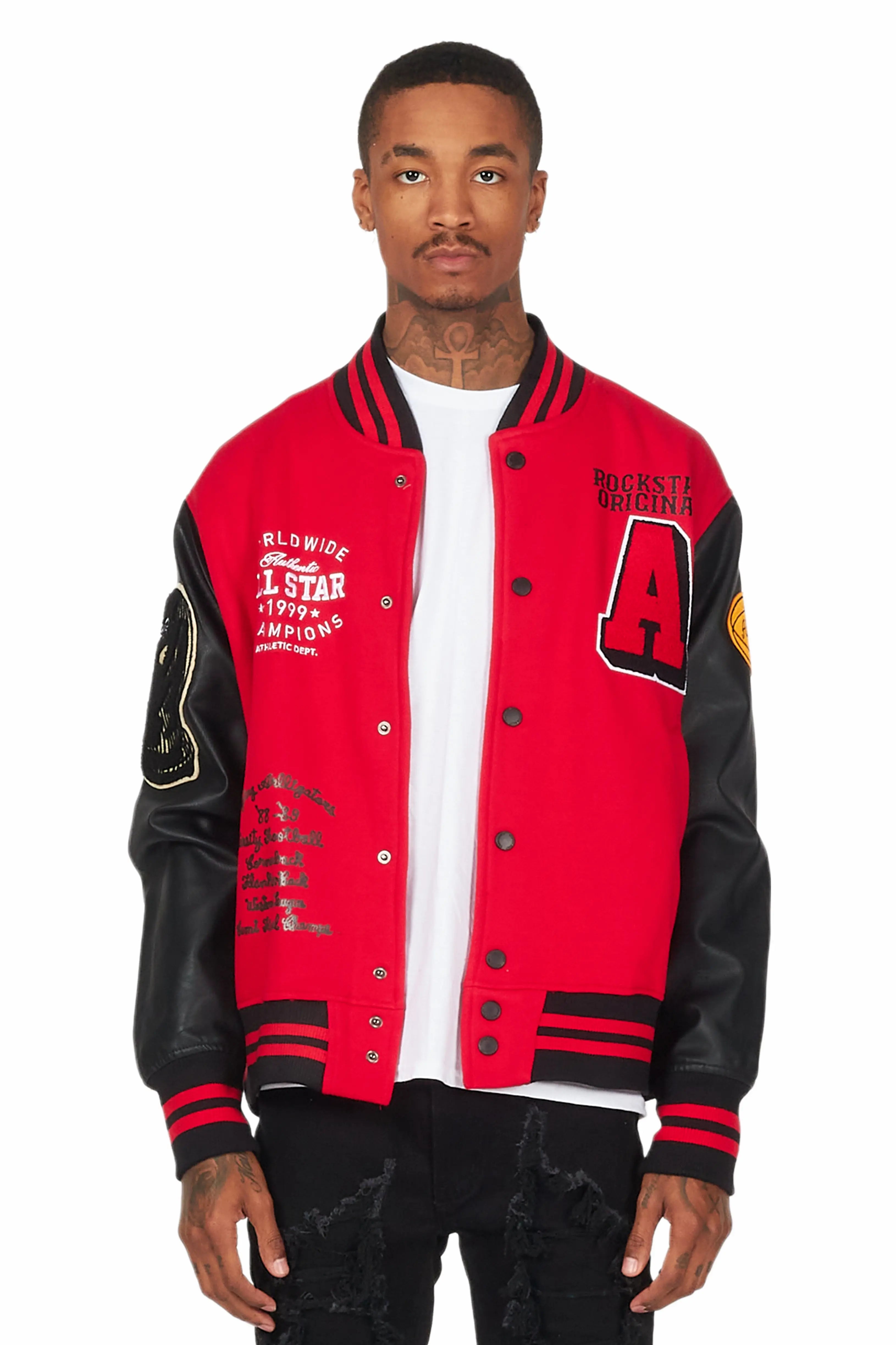 Kebi Red/Black Varsity Jacket