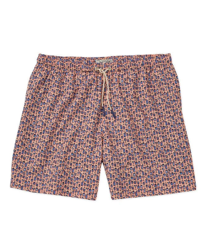 Westport Lifestyle Compo Cocktail Print Stretch Swim Trunk