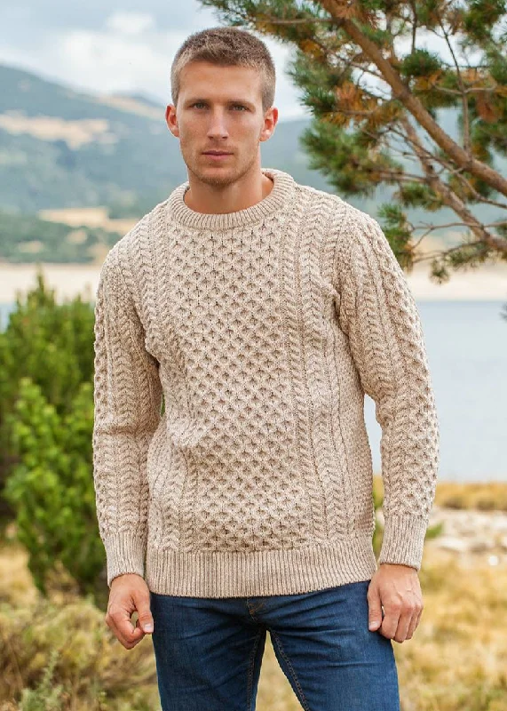 Unisex Aran Sweater | Camel - Clearance