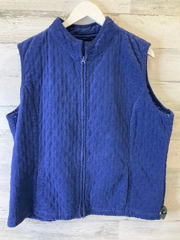 Vest Puffer & Quilted By Basic Editions In Blue, Size: Xxl