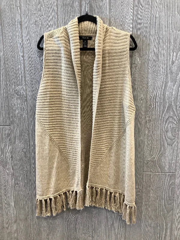 Vest Sweater By Style And Company In Tan, Size: Xxl