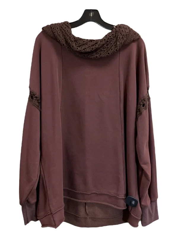 Sweatshirt Crewneck By Clothes Mentor In Brown, Size: 1x