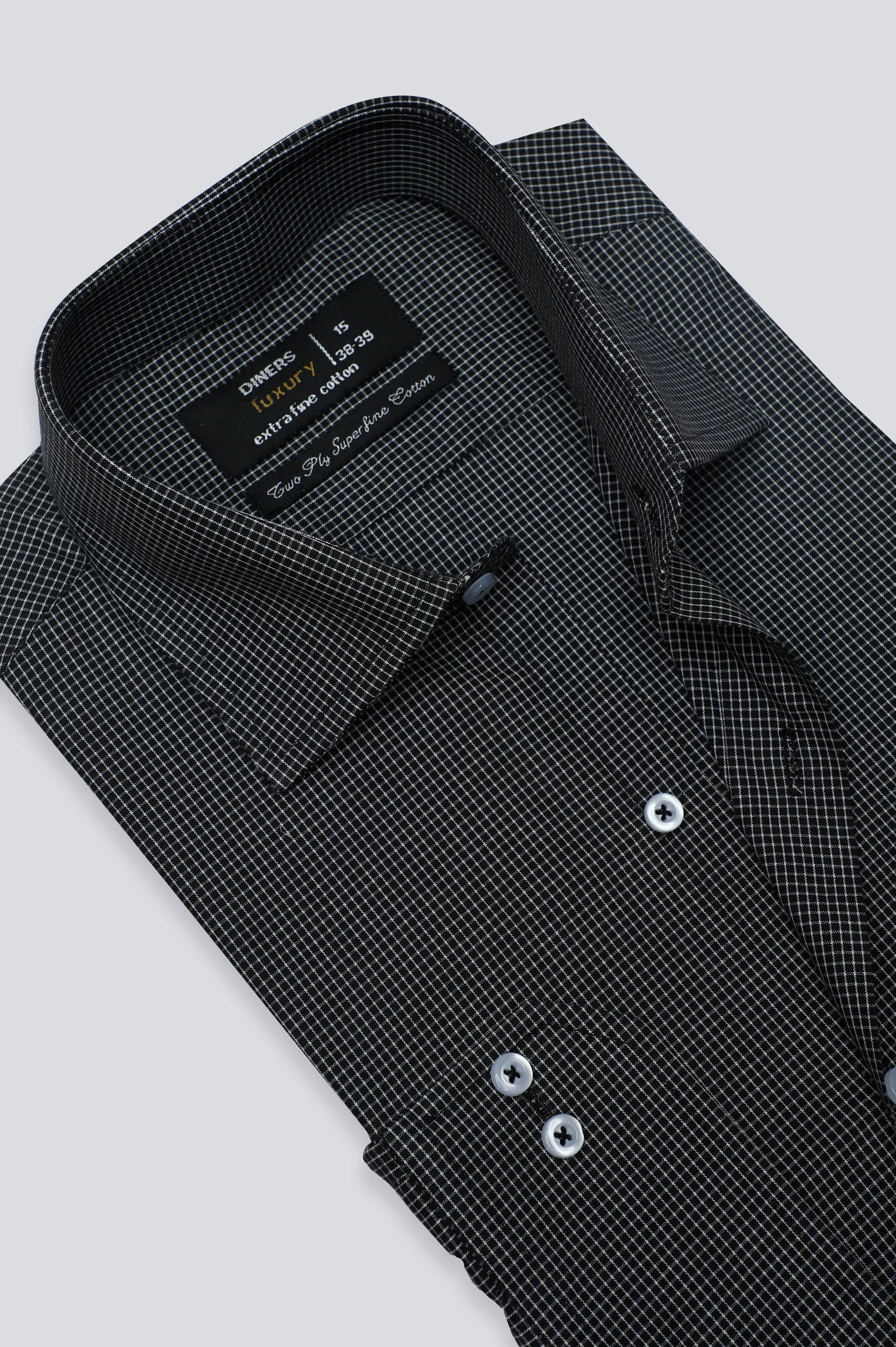 Black Graph Check Formal Shirt