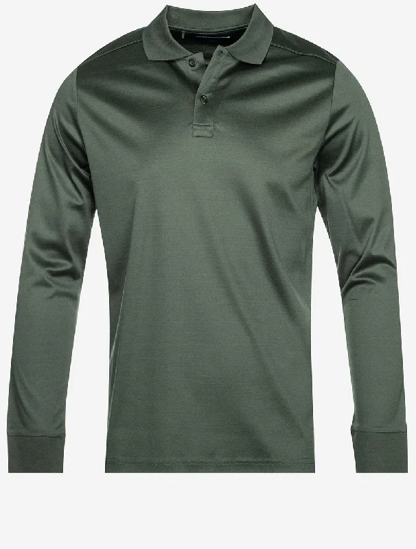 Long Sleeve 2 Button Dark Green