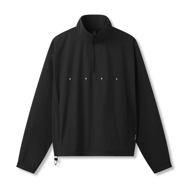 0970. Ripstop Quarter Zip Jacket - Black