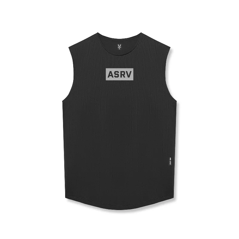 0757. AeroSilver® Cutoff Tank - Black "Box Logo"