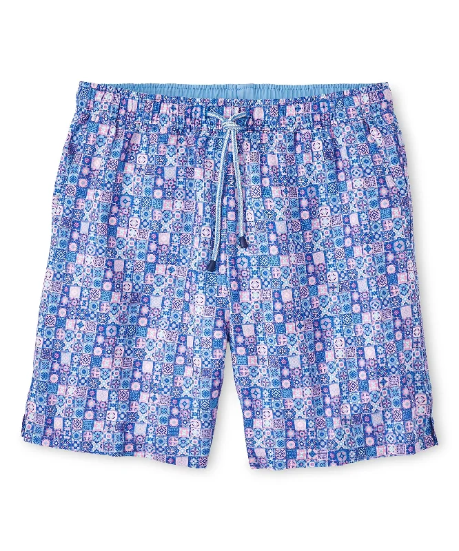 Peter Millar Mosaic Madness Print Swim Trunk