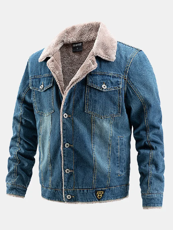 Regular Fit Faux Fur Lined Denim Jacket