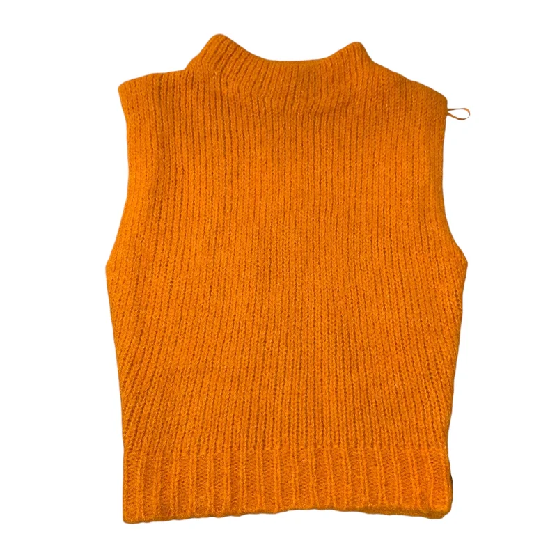 Vest Sweater By Zara In Orange, Size: S