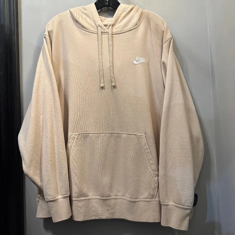 Athletic Sweatshirt Hoodie By Nike In Tan & White, Size: 3x