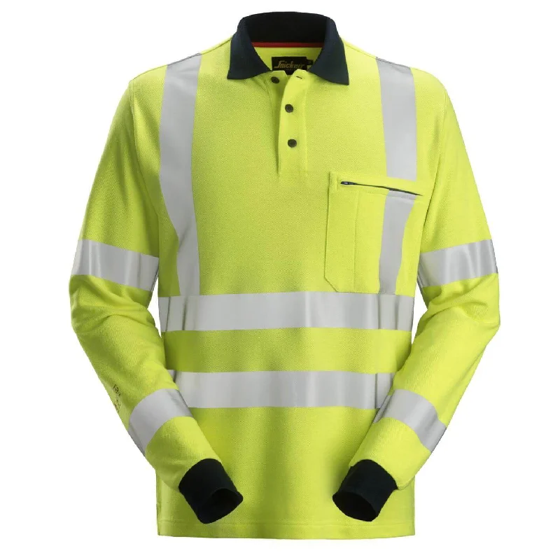 Snickers 2661 ProtecWork Hi Vis Long Sleeve Polo Shirt Class 3