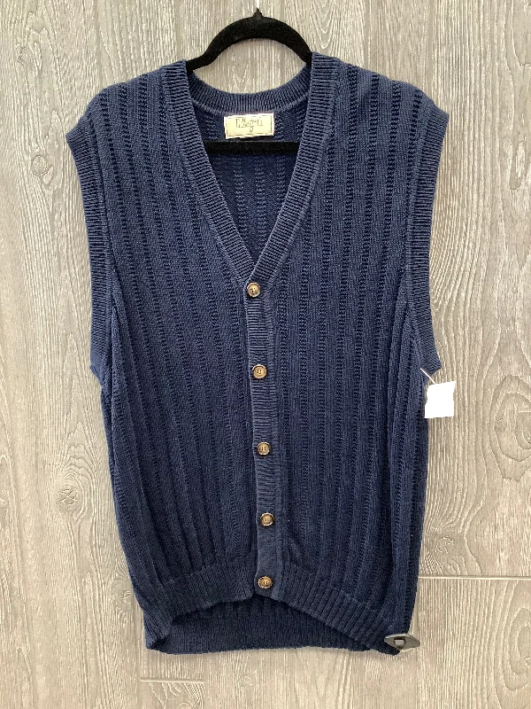 Vest Sweater By Clothes Mentor In Blue, Size: Xl