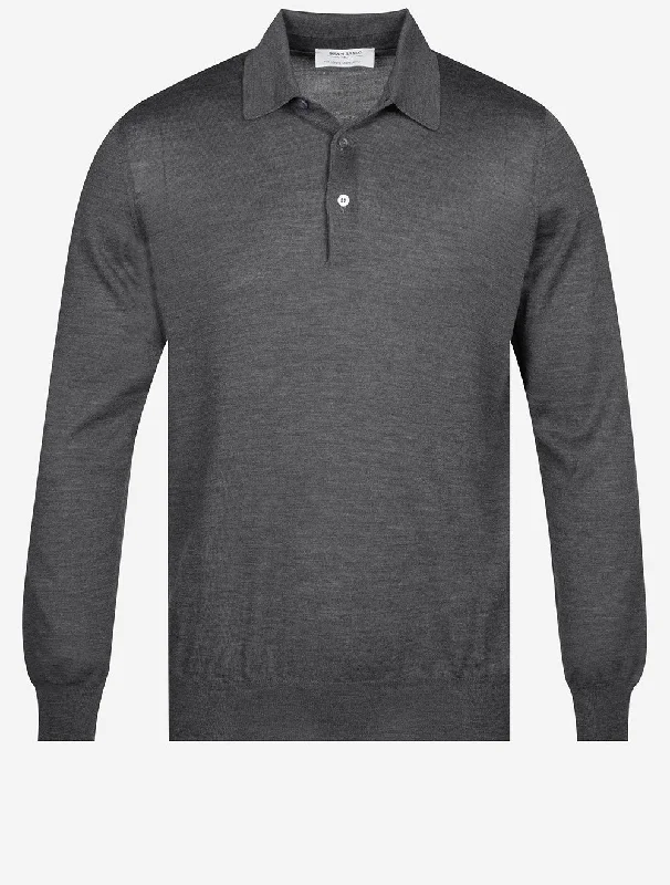 Tennis Polo Long Sleeve Dark Grey