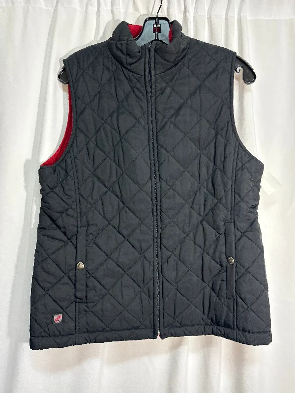 Vest Puffer & Quilted By Lauren By Ralph Lauren In Black & Red, Size: L