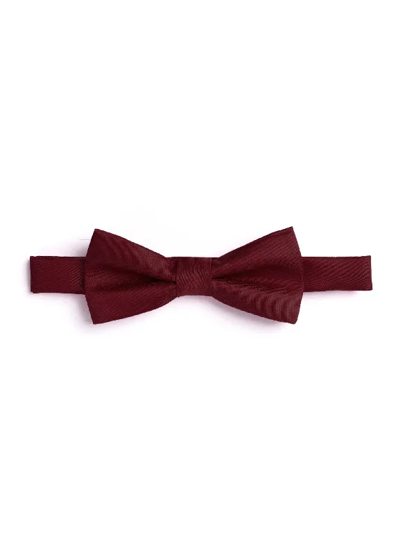 Plain burgundy bow tie