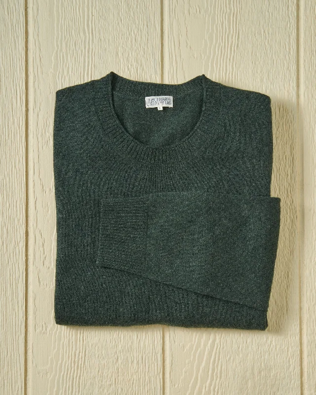 Merino Roll Neck Sweater in Hunter Green