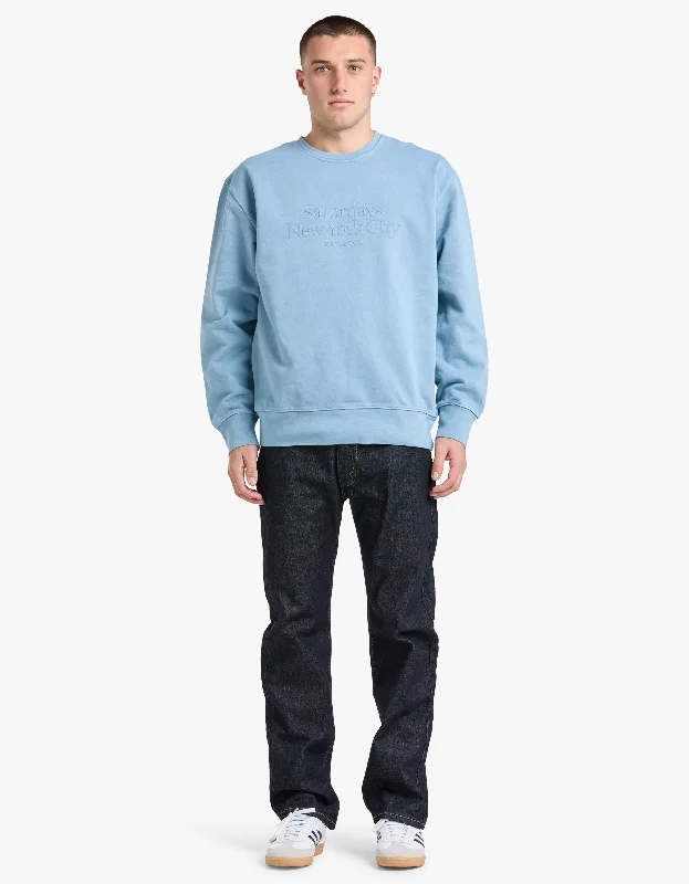 Bowery Pigment Dyed Crew - Coronet Blue