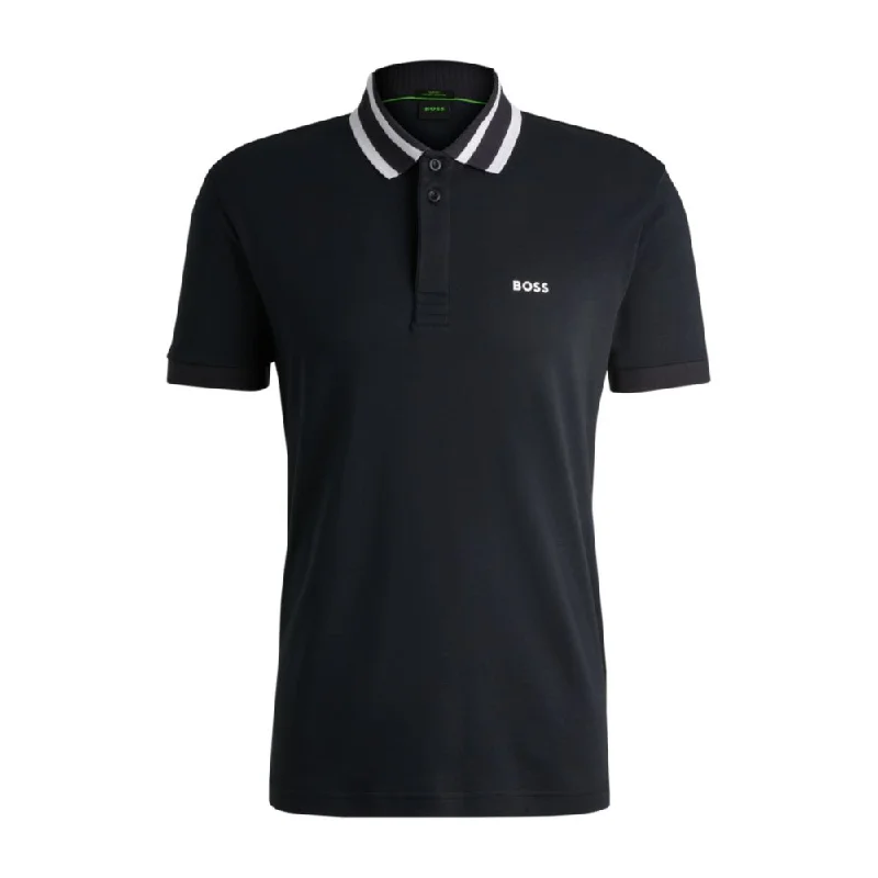 Interlock-cotton polo shirt with logo detail