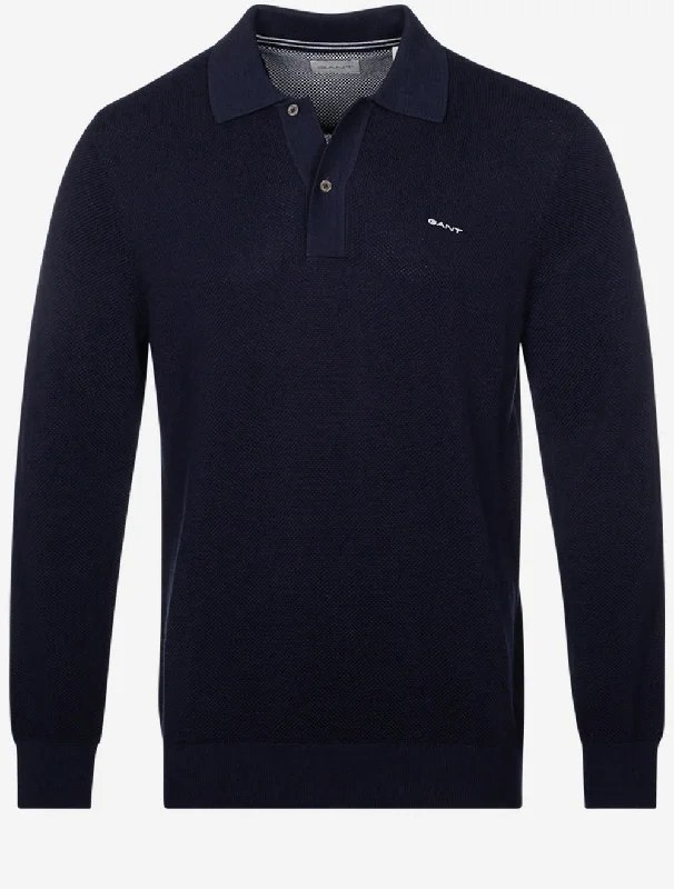 Cotton Pique Polo Evening Blue