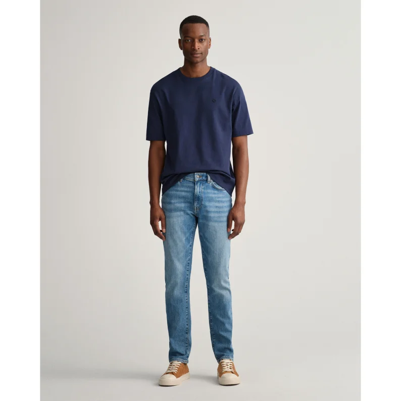 GANT Hayes Slim Fit Jeans 1000308 Mid Blue Worn In