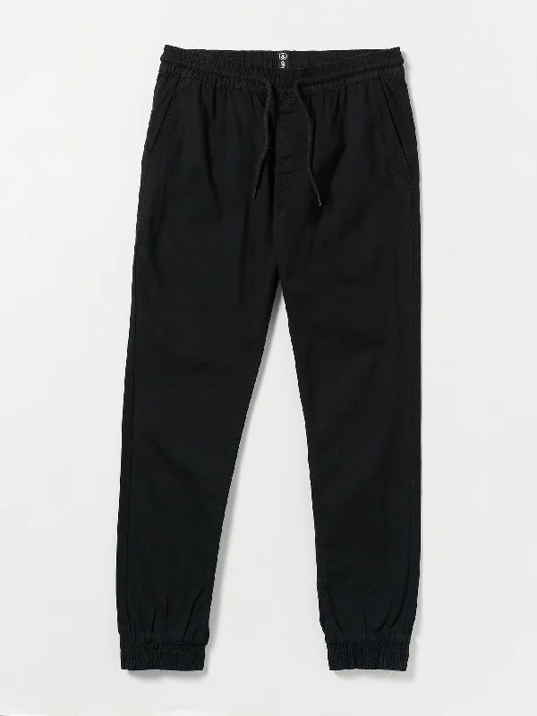 Road Trip Elastic Waist Pants - Black