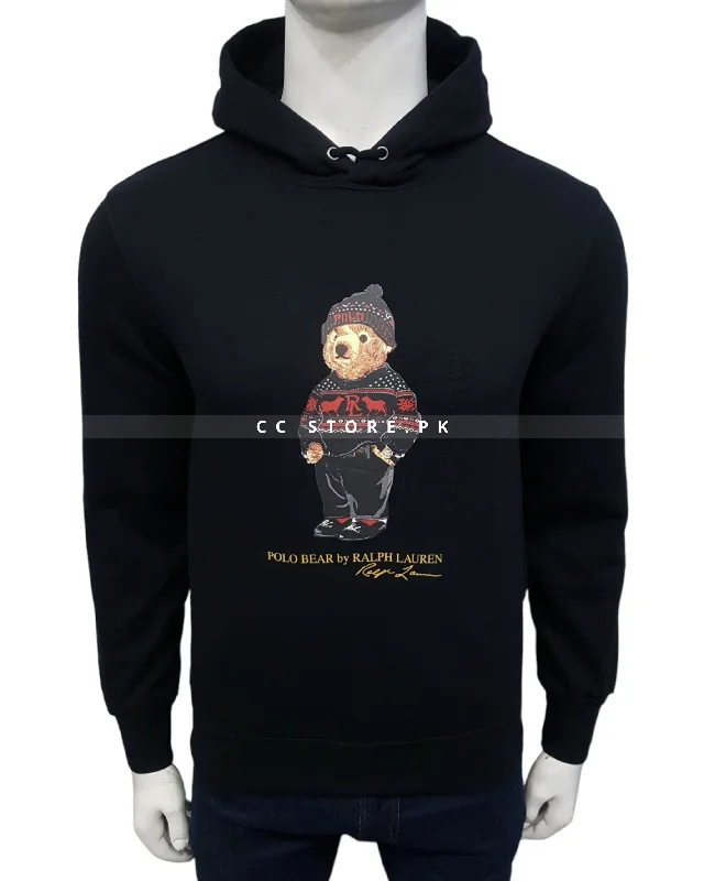 RL Bear Fleece Black Hoodie