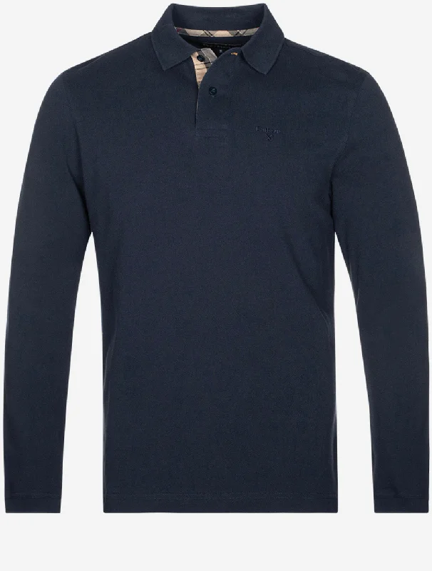 Essential Long Sleeve Sports Polo Navy