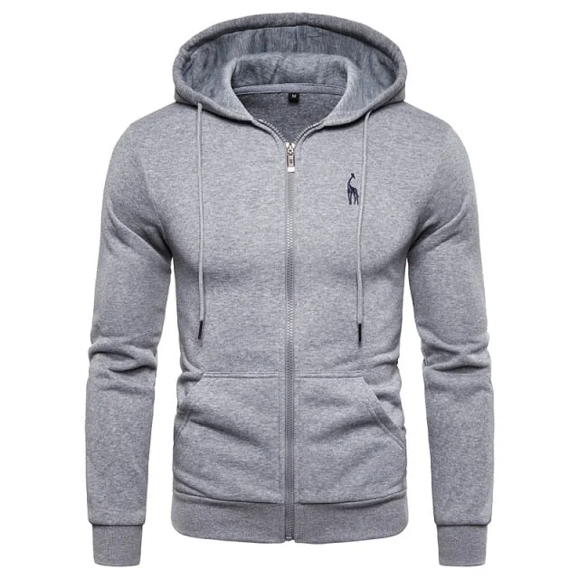 New Autumn/Winter  Men's Cotton Hooded Zippered Sweatshirts