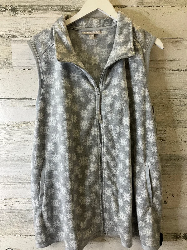 Vest Fleece By Woman Within In Grey, Size: 2x