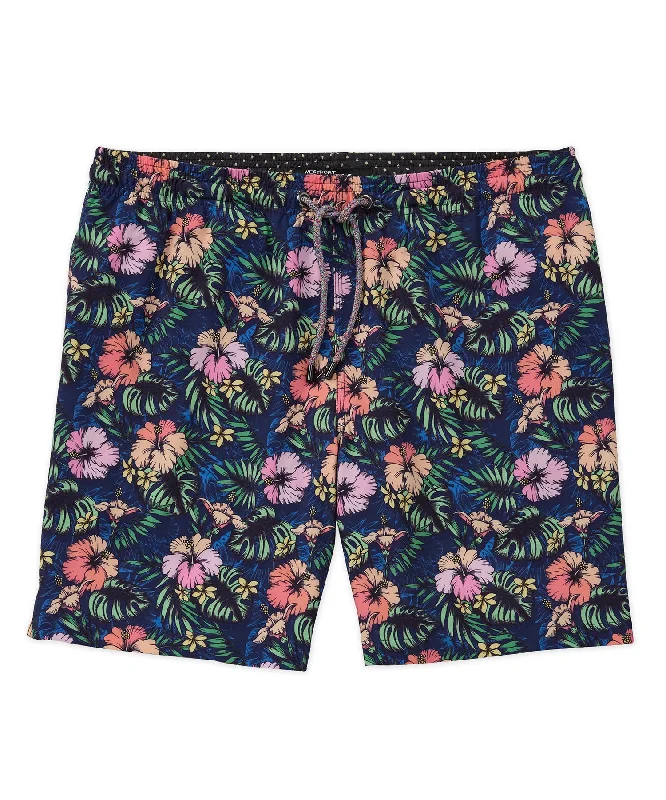 Westport Black Hampton Tropical Excitement Print Swim Short