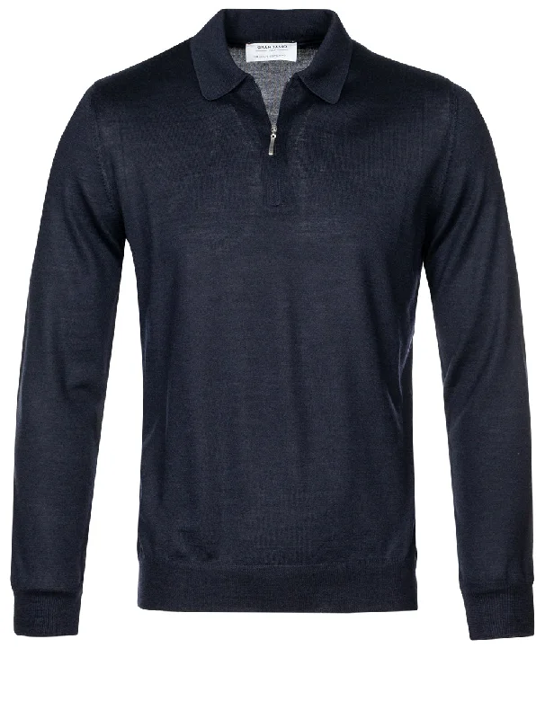 Half-Zip Tennis Polo Navy