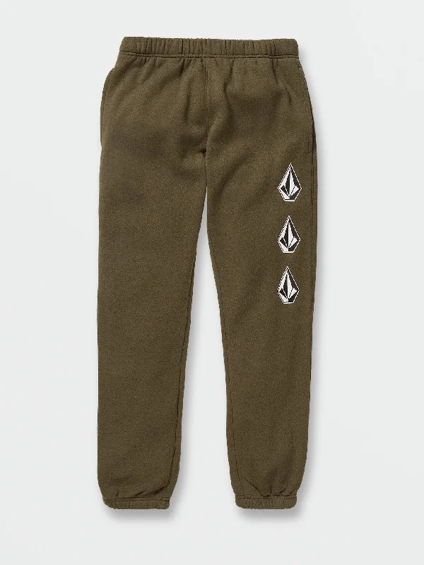 Big Boys Iconic Stone Fleece Pants - Military