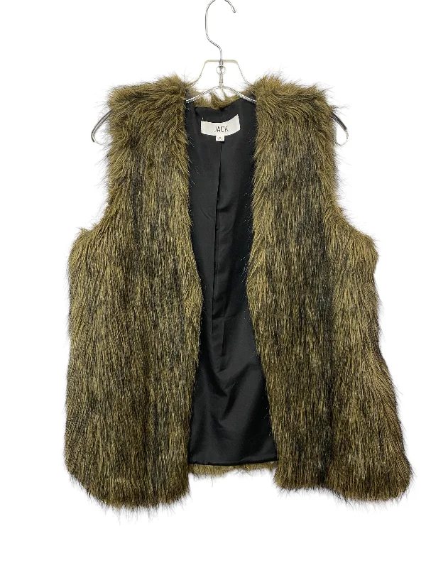 Vest Faux Fur & Sherpa By Jack In Brown, Size: L