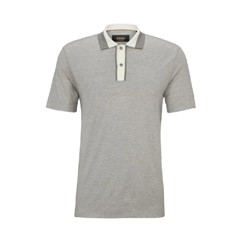 Regular-fit polo shirt in cotton and silk