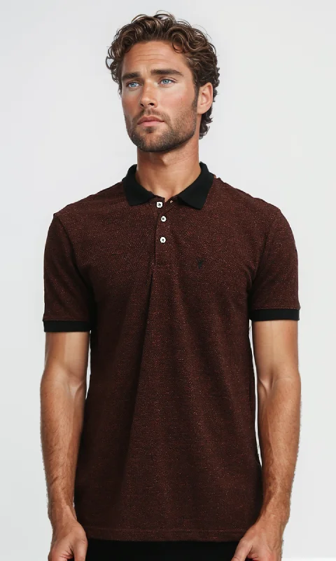 O192571 Heather Dark Burgundy Polo Shirt