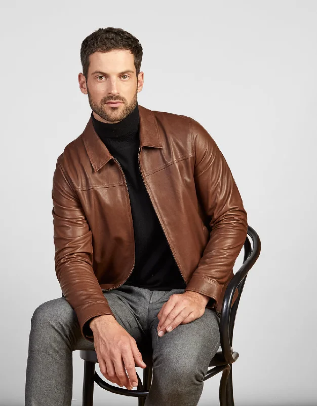 Ryder Tobacco Leather Jacket